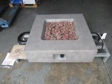 GRAND PATIO OUTDOOR PROPANE FIRE PIT (UNUSED), 35'' X 35'' X 10'' IGNITER, LAVA ROCK, PROPANE TANK