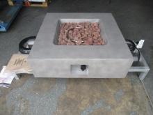 GRAND PATIO OUTDOOR PROPANE FIRE PIT (UNUSED), 35'' X 35'' X 10'' IGNITER, LAVA ROCK, PROPANE TANK