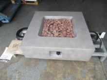 GRAND PATIO OUTDOOR PROPANE FIRE PIT (UNUSED), 35'' X 35'' X 10'' IGNITER, LAVA ROCK, PROPANE TANK