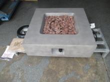 GRAND PATIO OUTDOOR PROPANE FIRE PIT (UNUSED), 35'' X 35'' X 10'' IGNITER, LAVA ROCK, PROPANE TANK