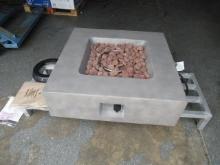 GRAND PATIO OUTDOOR PROPANE FIRE PIT (UNUSED), 35'' X 35'' X 10'' IGNITER, LAVA ROCK, PROPANE TANK
