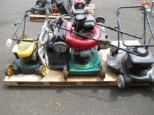 (4) LAWN MOWERS W/ GRASS CATCHERS - YARD MAN, WEEDEATER 22'', YARD MACHINES 21'', & YARD MACHINES