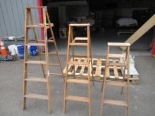 4' WOOD LADDER, 5' WOOD LADDER, 6' WOOD LADDER, ELECTRICAL SERVICE PANEL, & POWER SWITCH PANEL