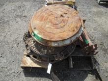 ASSORTED STEEL MANHOLE COVERS