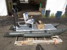AQUOS 10' HANDICAP ACCESSIBLE PONTOON W/ HASWING OSAPIAN 55LB 12V TROLLING MOTOR, SPARE SEAT MOUNT,