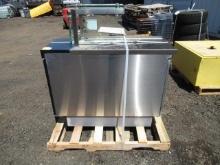 46'' X 18'' X 34'' STAINLESS STEEL INSPECTION/FABRICATION TABLE W/ CABINETS
