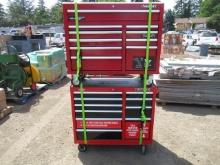 HUSKY 10-DRAWER ROLLING TOOL CHEST W/ POWER STRIP & CRAFTSMAN 10-DRAWER ROLLING TOOL CHEST