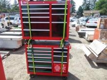 (2) CRAFTSMAN 10-DRAWER ROLLING TOOL CHESTS (1) W/ CHAIN VISE