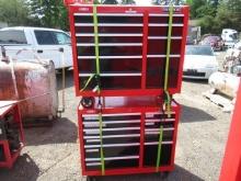 (2) CRAFTSMAN 10-DRAWER ROLLING TOOL CHESTS (1) W/ CHAIN VISE