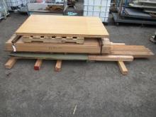 70'' X 42'' X 2.5'' THICK COATED GLULAM TABLE TOP, APPROX (285) 1/2'' X 2 3/4'' X 80'' HEMLOCK