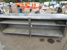 11' X 30'' X 46.5'' STAINLESS STEEL TABLE W/ SHELF