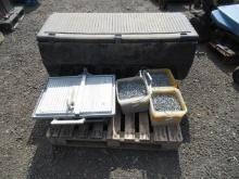 RIDGID 7'' TILE SAW, ASSORTED NAILS, & 52'' X 19'' PLASTIC TRUCK TOOLBOX