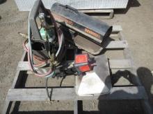 OXYACETYLENE TORCH KIT, KEROSENE SPACE HEATER, & PROPANE SPACE HEATER