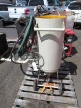 SANDBLAST TANK W/ HOSE, SPRAYER, & AIR LINE HOOKUPS