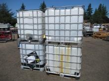 (4) IBC TOTES W/ VALVES IN CAGES