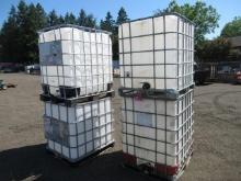 (4) IBC TOTES W/ VALVES IN CAGES
