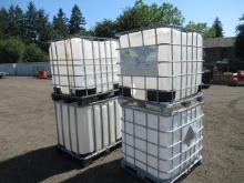 (4) IBC TOTES W/ VALVES IN CAGES