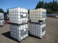 (4) IBC TOTES W/ VALVES IN CAGES