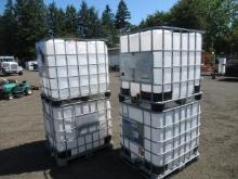 (4) IBC TOTES W/ VALVES IN CAGES