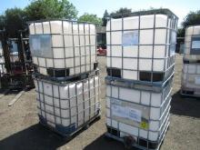 (4) IBC TOTES W/ VALVES IN CAGES