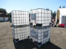 (4) IBC TOTES W/ VALVES IN CAGES
