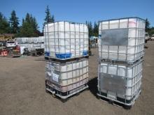 (4) IBC TOTES W/ VALVES IN CAGES