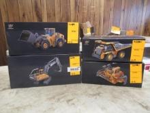 REMOTE CONTROL BULLDOZER, EXCAVATOR, FRONT WHEEL LOADER, & DUMP TRUCK (UNUSED)