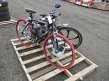 CAMPING SURVIVAL MOTORIZED BICYCLE & KENT FIXIE MOTORIZED BICYCLE W/ SPARE PARTS, *UNKNOWN RUNNING