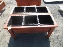 (2) 3' 10'' X 1' 6'' RAISED 3-POT PLANTER BOXES (UNUSED)