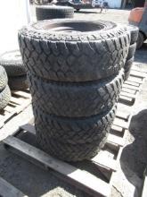 (4) FIRESTONE DESTINATION LT 265/70R17 TIRES ON 6 LUG AWC WHEELS