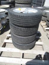 (4) MASTERCRAFT STRATUS AS 251/55R17 TIRES ON 5 LUG KIA WHEELS