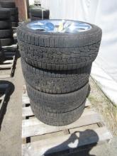 (4) FALKEN WILD PEAK A/T 265/45R21 TIRES ON 5 LUG WHEELS