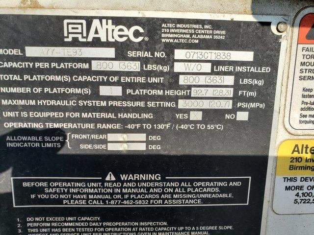 2014 International 7400SFA  6X6 ALTEC TE93 BUCKET