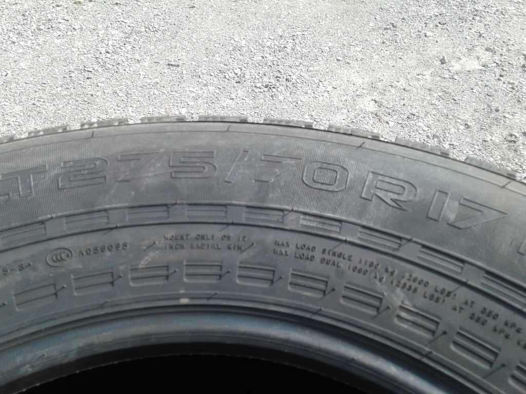 Unused Nokian 275/70R17 Tires