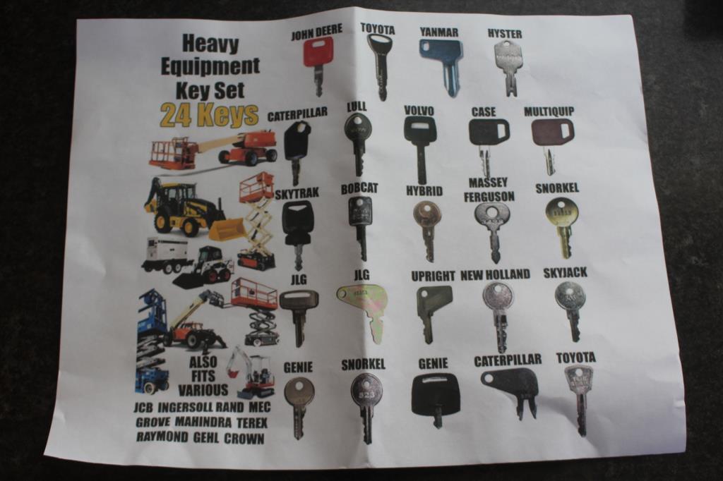 Lot of (24) Universal Heavy Equipment Keys