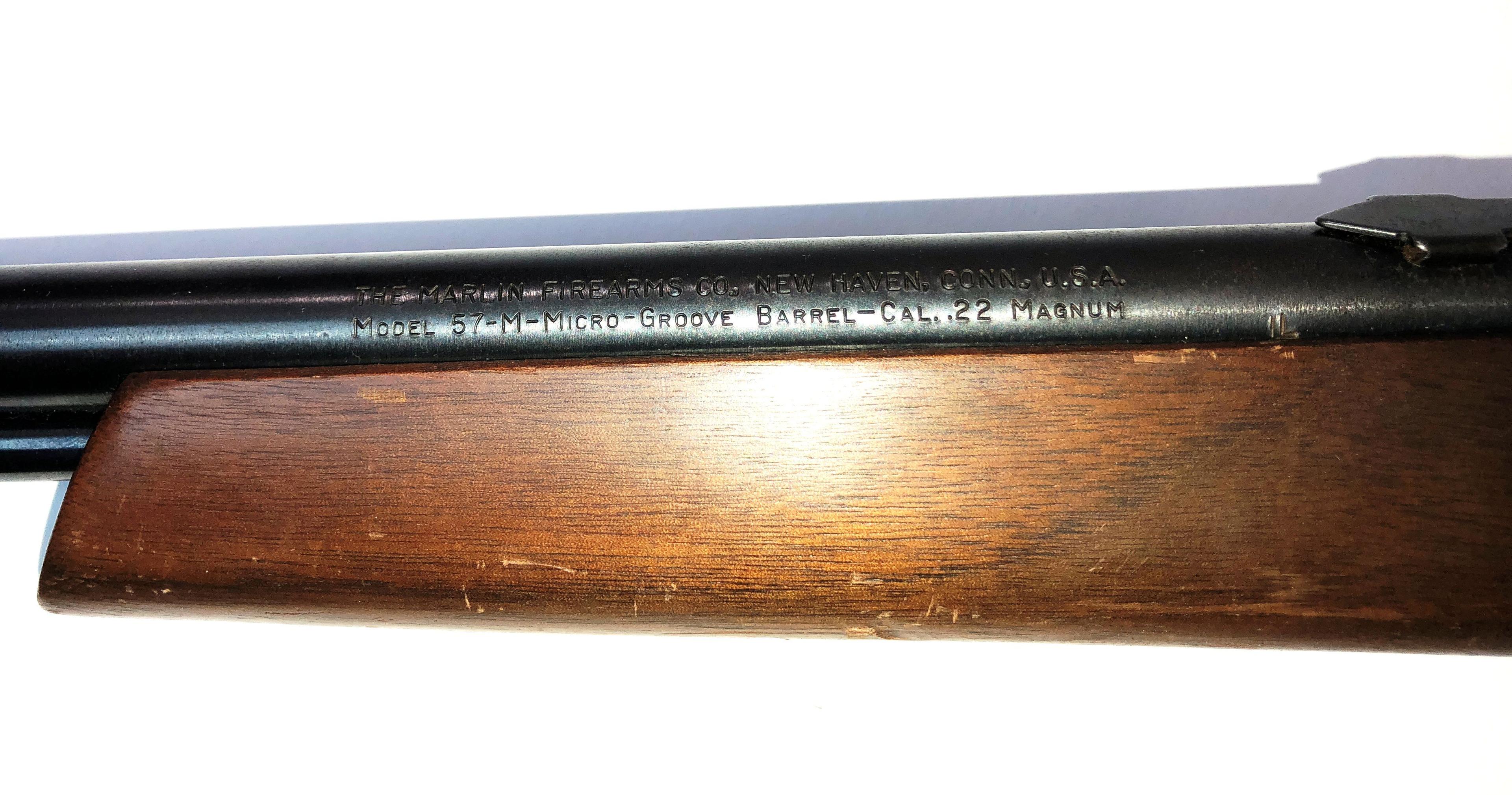 Vintage Marlin Gun Model 57M Micro Groove Lever Action Rifle in .22 Mag Caliber