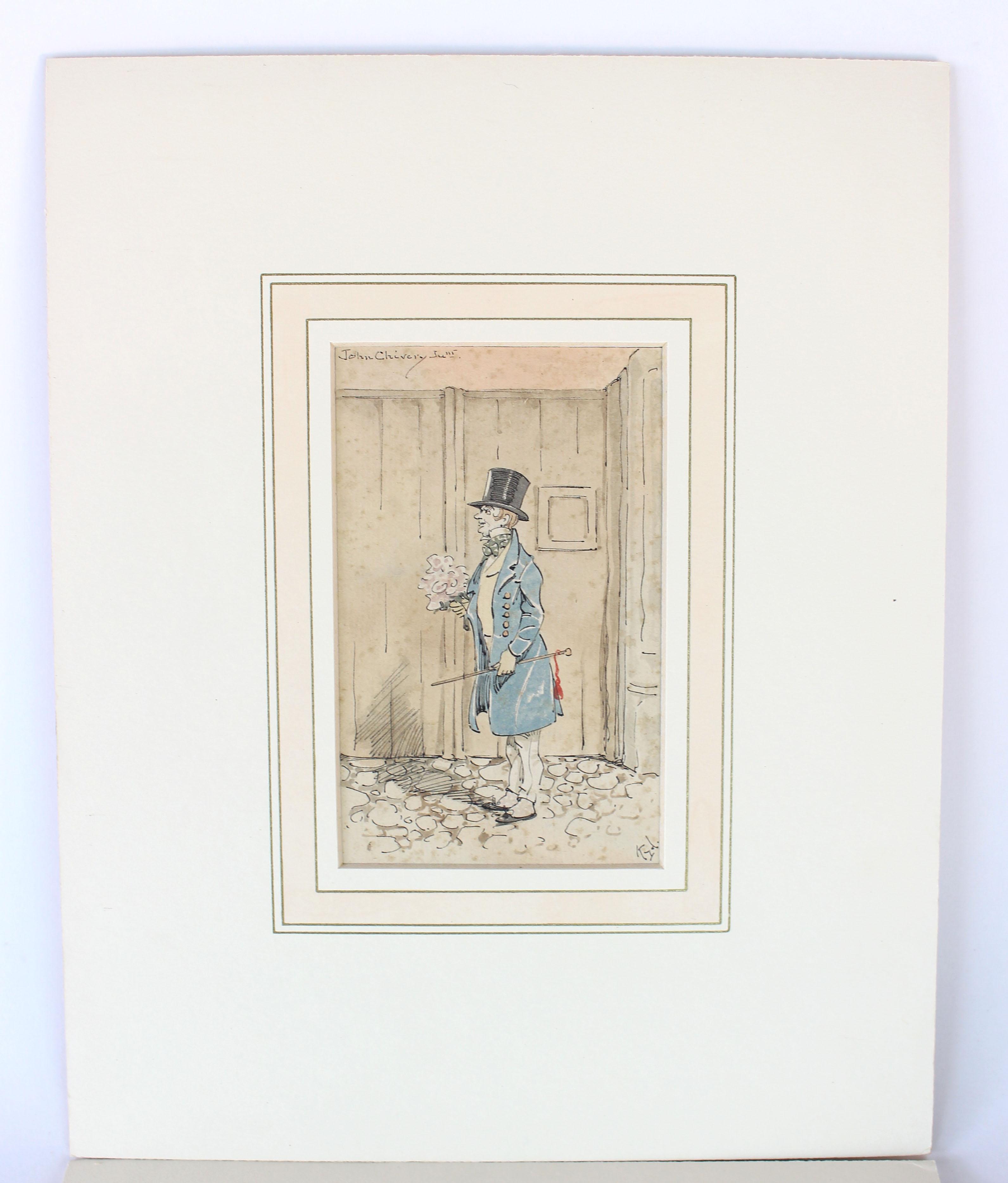 Lot of Four Original Watercolor Illustrations by Joseph Clayton Clarke for Charles Dickins