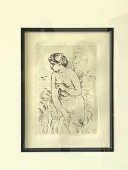Renoir Etching - Baigneuse Debout a Mi-Jambes c.1910 Later Impression of the Original Plate