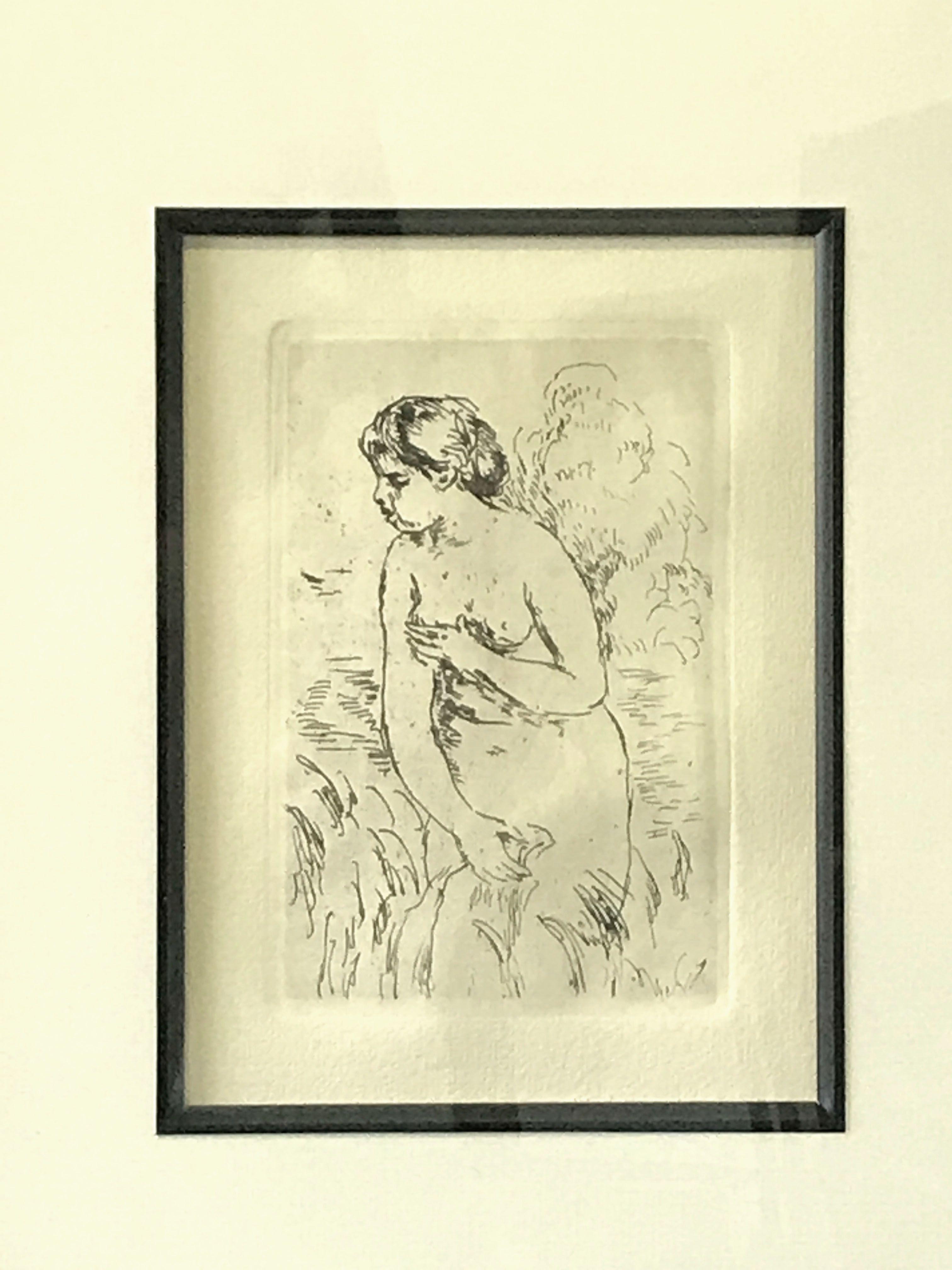 Renoir Etching - Baigneuse Debout a Mi-Jambes c.1910 Later Impression of the Original Plate