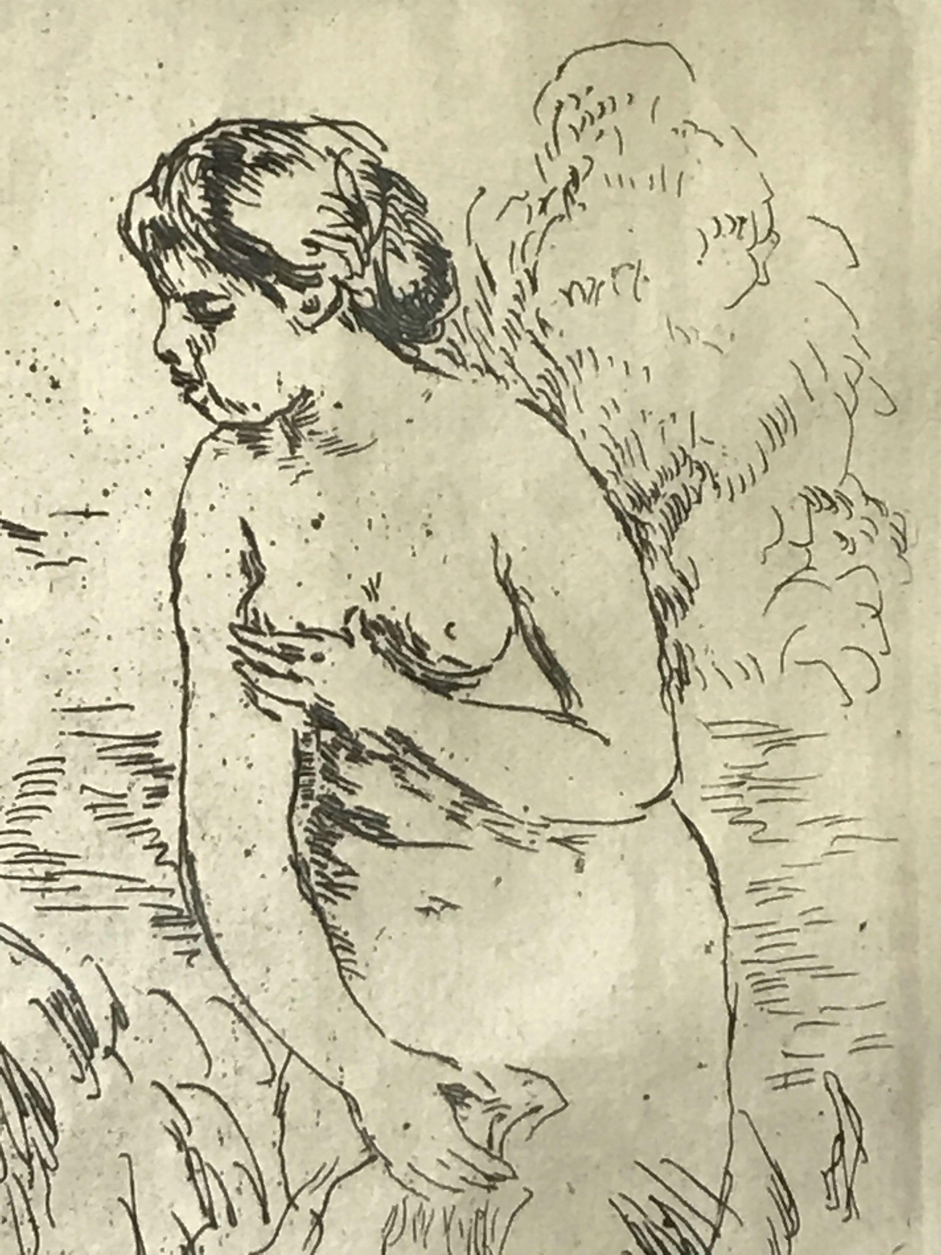 Renoir Etching - Baigneuse Debout a Mi-Jambes c.1910 Later Impression of the Original Plate