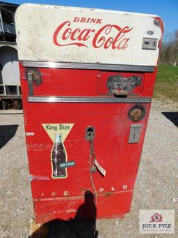5ft 3in Coca-Cola Wide 32.5 Deep, Model #F83B5W (King Size Ice Cold) Serial F65937 Vendo co,