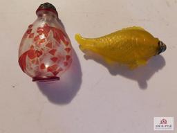 2 Ladies Snuff Bottles , Fancy Bottles