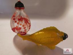 2 Ladies Snuff Bottles , Fancy Bottles
