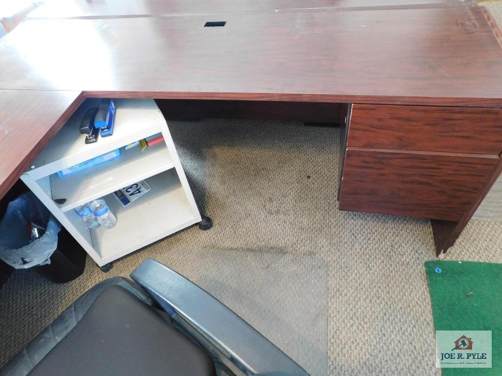 3pc desk unit with chair and floor lamp