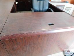 3pc desk unit with chair and floor lamp
