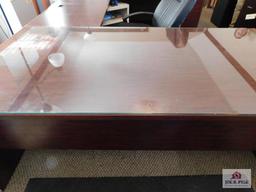 3pc desk unit with chair and floor lamp