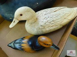 wooden carved duck decoys