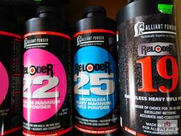 6 containers of partially filled gun powder