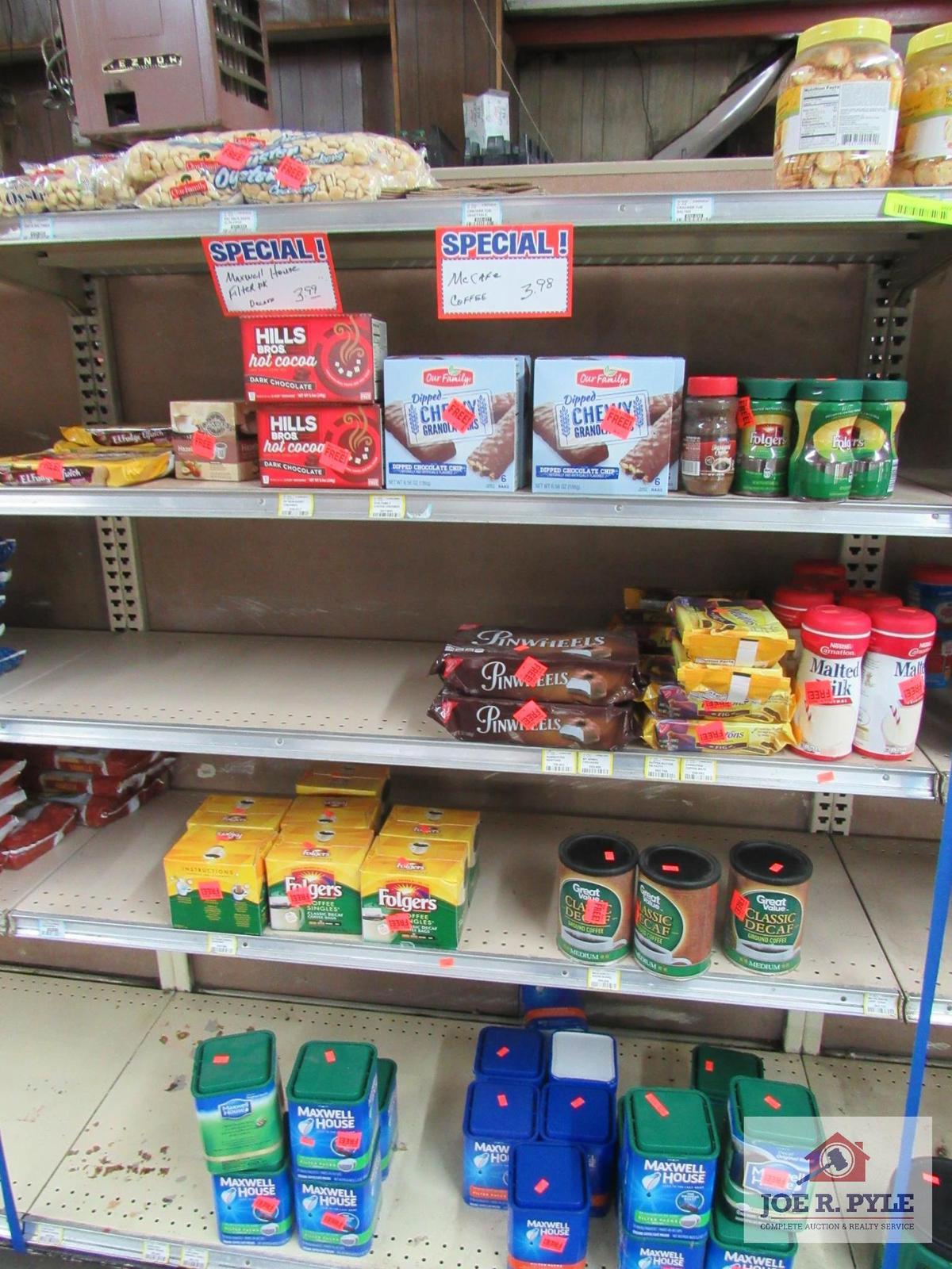 4 ft section of crackers, hot chocolate, etc.