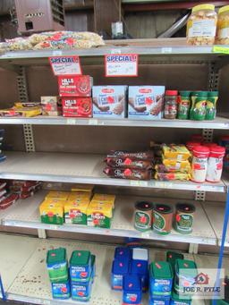 4 ft section of crackers, hot chocolate, etc.